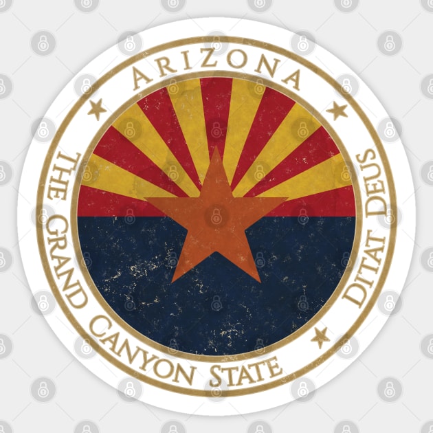 Vintage Arizona State USA United States of America American Flag Sticker by DragonXX